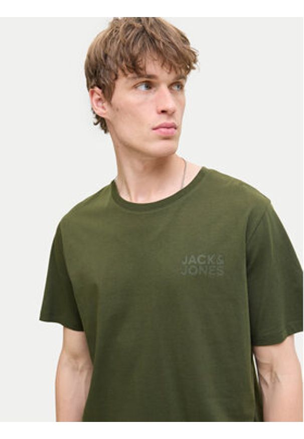 Jack & Jones T-Shirt Corp Logo 12151955 Zielony Standard Fit. Kolor: zielony. Materiał: bawełna