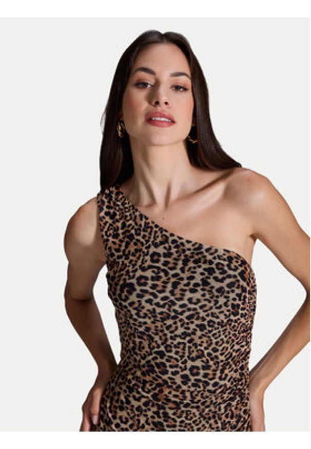 Swing Sukienka wieczorowa 5AI16600 Beżowy Slim Fit. Kolor: beżowy. Materiał: syntetyk. Styl: wizytowy