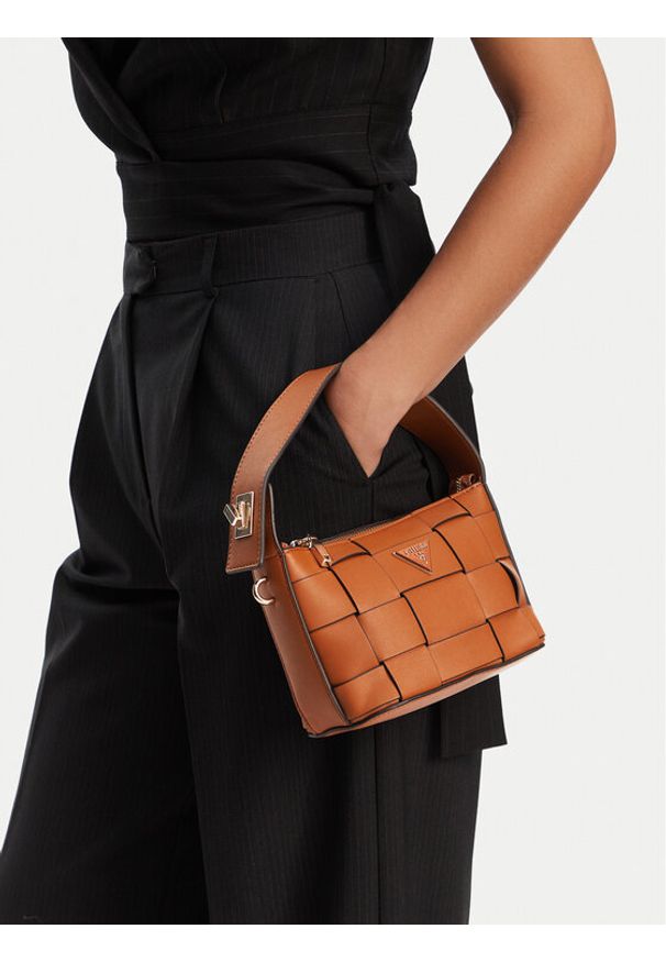 Guess Torebka Maylee Mini HWWG96 61720 Brązowy. Kolor: brązowy. Materiał: skórzane