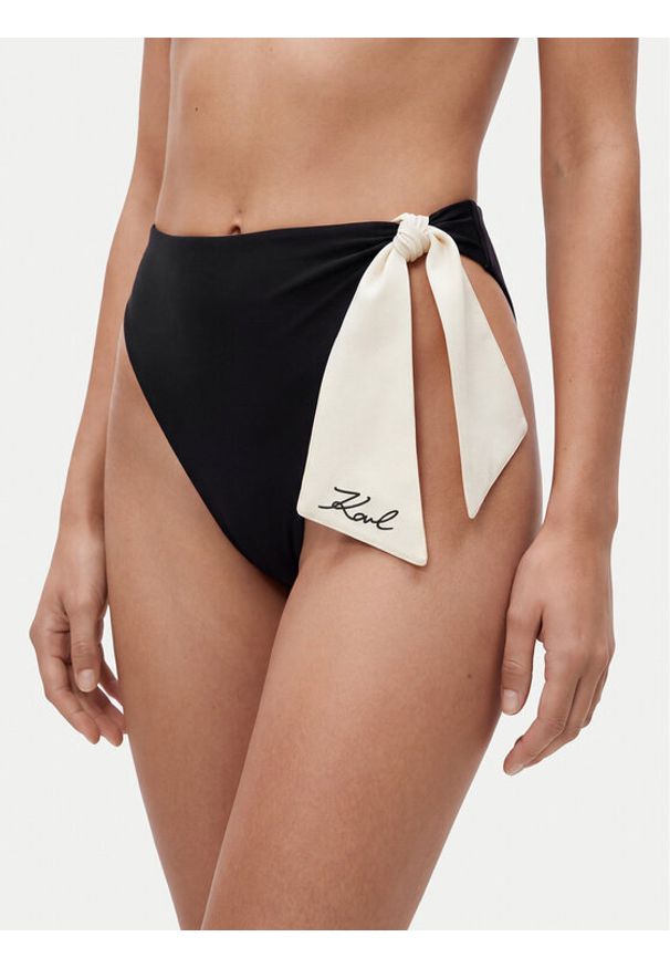 Karl Lagerfeld - KARL LAGERFELD Dół od bikini B2W46028 Czarny. Kolor: czarny. Materiał: syntetyk