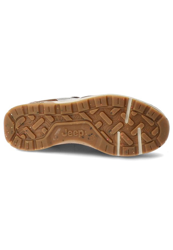 Brązowe Sneakersy Jeep Sportowe Obuwie Męskie. Okazja: na co dzień. Kolor: szary. Materiał: zamsz. Szerokość cholewki: normalna