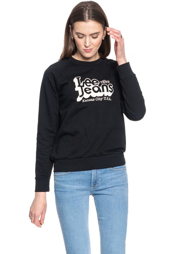 Lee - LEE GRAPHIC CREW SWS DAMSKA BLUZA KLASYCZNA BLACK L53TTX01 112112530. Styl: klasyczny