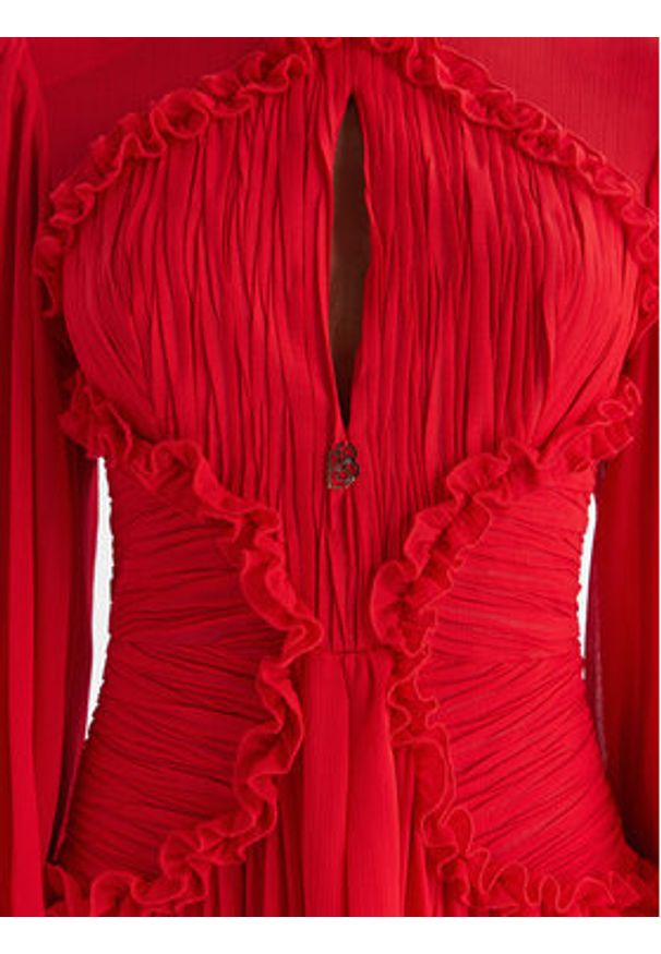 Babylon Sukienka wieczorowa S00833 Czerwony Regular Fit. Kolor: czerwony. Materiał: syntetyk. Styl: wizytowy