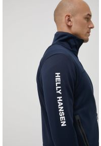 Helly Hansen bluza sportowa męska kolor granatowy z nadrukiem. Kolor: niebieski. Materiał: polar, materiał. Wzór: nadruk. Styl: sportowy #6