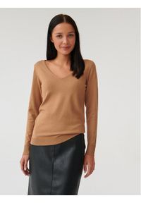 Tatuum Sweter Tessa 1 T2316.089 Brązowy Slim Fit. Kolor: brązowy. Materiał: wiskoza