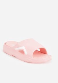 Born2be - Różowe Minimalistyczne Klapki Basenowe na Piankowej Podeszwie Paphie. Okazja: do domu, na co dzień, na plażę. Kolor: różowy. Materiał: dresówka. Sezon: lato. Styl: wakacyjny, casual #5