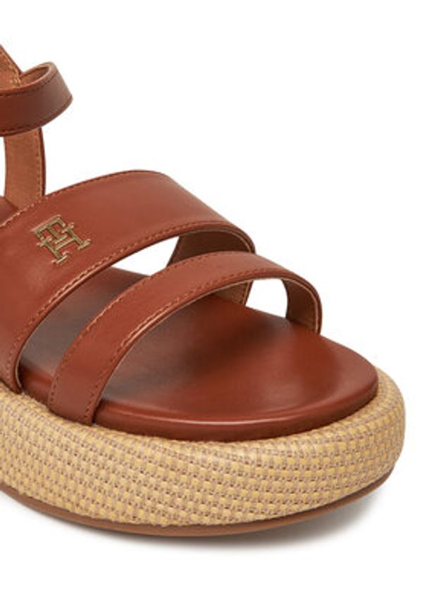 TOMMY HILFIGER - Tommy Hilfiger Espadryle T3A2-33793-0326 S Brązowy. Kolor: brązowy. Materiał: skóra
