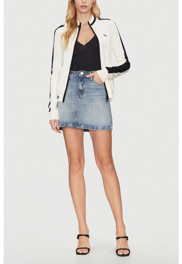 Guess - GUESS Beżowa bluza damska rozpinana Full, Rozmiar S. Kolor: beżowy