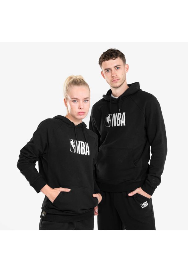 TARMAK - Bluza z kapturem do koszykówki dla mężczyzn i kobiet Tarmak NBA 900. Typ kołnierza: kaptur. Kolor: czarny, wielokolorowy. Materiał: materiał, tkanina. Sport: koszykówka