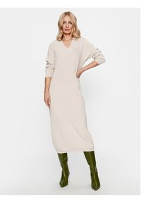 PESERICO - Peserico Sukienka dzianinowa S92218F12 Beżowy Regular Fit. Kolor: beżowy. Materiał: wełna #3