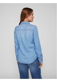 Vila Koszula jeansowa Bista 14033008 Niebieski Regular Fit. Kolor: niebieski. Materiał: lyocell, bawełna