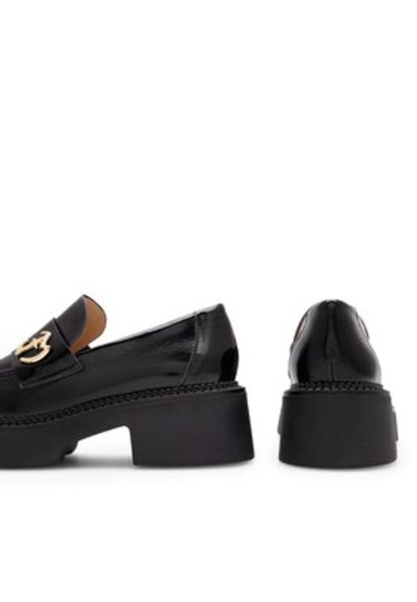 Eva Minge Loafersy LAGOA-24750 Czarny. Kolor: czarny. Materiał: lakier, skóra