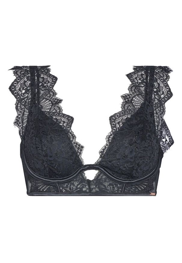 Hunkemöller Biustonosz z fiszbiną Zoe Up 303110 Czarny. Kolor: czarny. Materiał: syntetyk
