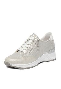 Rieker Sneakersy N4316-90 Srebrny. Kolor: srebrny. Materiał: materiał #2