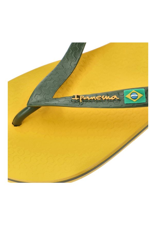 Żółte Japonki Ipanema Modne Obuwie Męskie. Okazja: na spacer, na plażę. Kolor: żółty. Materiał: materiał. Sezon: lato. Styl: wakacyjny