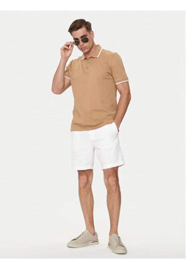 BOSS - Boss Szorty materiałowe Kane-Shorts 50512527 Biały Regular Fit. Kolor: biały. Materiał: bawełna