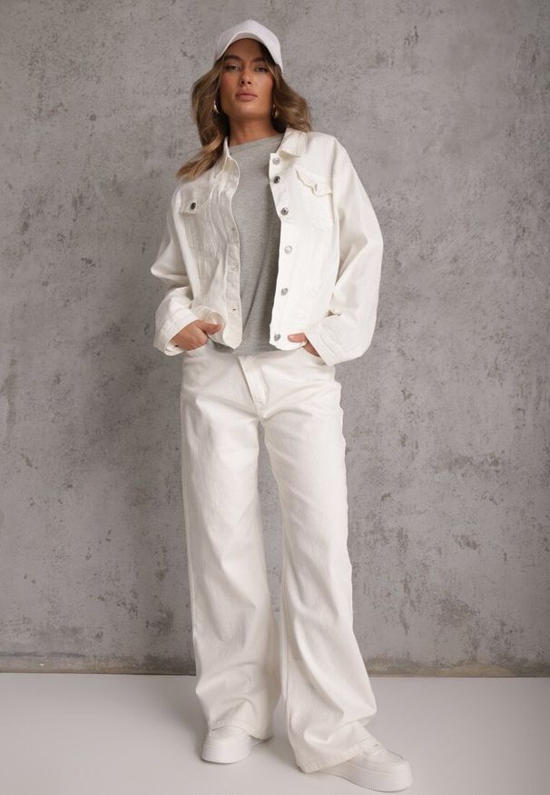 Renee - Szary Bawełniany T-shirt o Kroju Oversize Neduna. Okazja: na co dzień. Kolor: szary. Materiał: bawełna. Styl: elegancki, casual