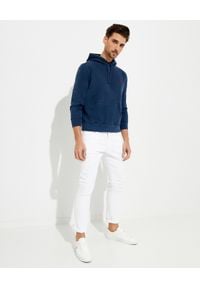 Ralph Lauren - RALPH LAUREN - Granatowa bluza z kapturem Garment-Dyed. Typ kołnierza: kaptur. Kolor: niebieski. Wzór: haft #2