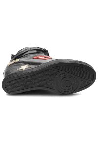 Czarne Sneakersy Simen Ocieplane Skórzane Buty. Okazja: na co dzień. Zapięcie: klamry. Kolor: czarny. Materiał: skóra. Wzór: aplikacja. Obcas: na koturnie #6