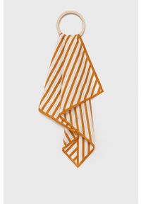 TIGER OF SWEDEN - Tiger Of Sweden apaszka z domieszką jedwabiu Bretinia kolor pomarańczowy z nadrukiem. Kolor: pomarańczowy. Materiał: jedwab. Wzór: nadruk #1