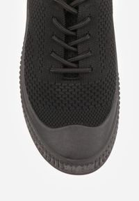 Renee - Czarne Trampki z Siateczkową Cholewką i Tłoczoną Podeszwą Lalnai. Okazja: na co dzień. Kolor: czarny. Materiał: jeans. Szerokość cholewki: normalna. Sezon: wiosna, lato #6