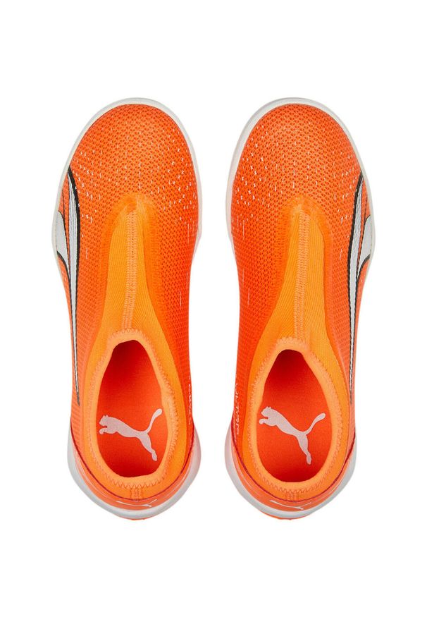 Buty Puma Ultra Match Ll It Mid Jr Ultra, Dzieci. Kolor: pomarańczowy. Materiał: materiał. Sport: piłka nożna