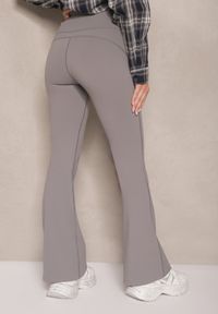 Renee - Ciemnoszare Legginsy Dzwony High Waist Korivienne. Okazja: na co dzień. Stan: podwyższony. Kolor: szary. Styl: elegancki, casual #4
