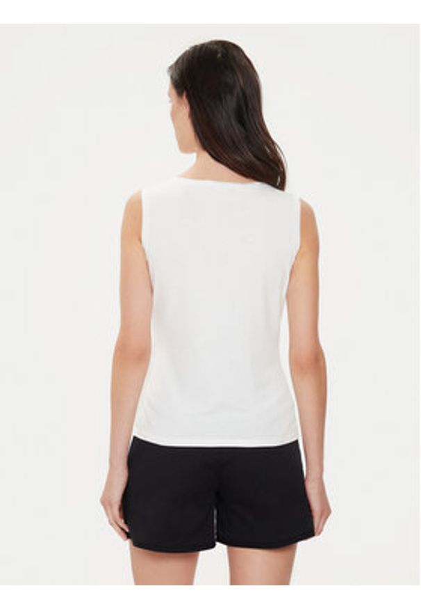 Sisley Top 3I1XLH00S Biały Regular Fit. Kolor: biały. Materiał: bawełna