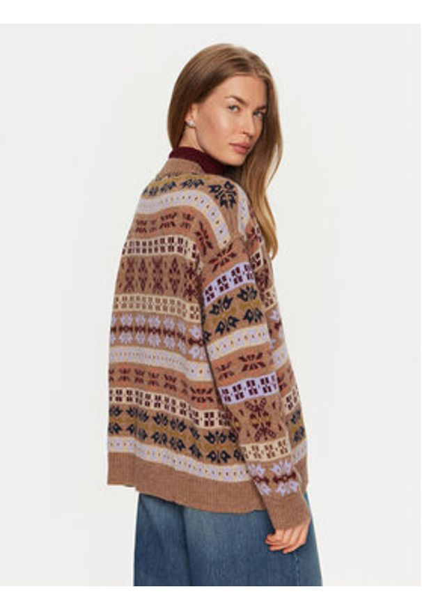 Weekend Max Mara Kardigan Eccelso 2425346062 Brązowy Relaxed Fit. Kolor: brązowy. Materiał: syntetyk, wełna