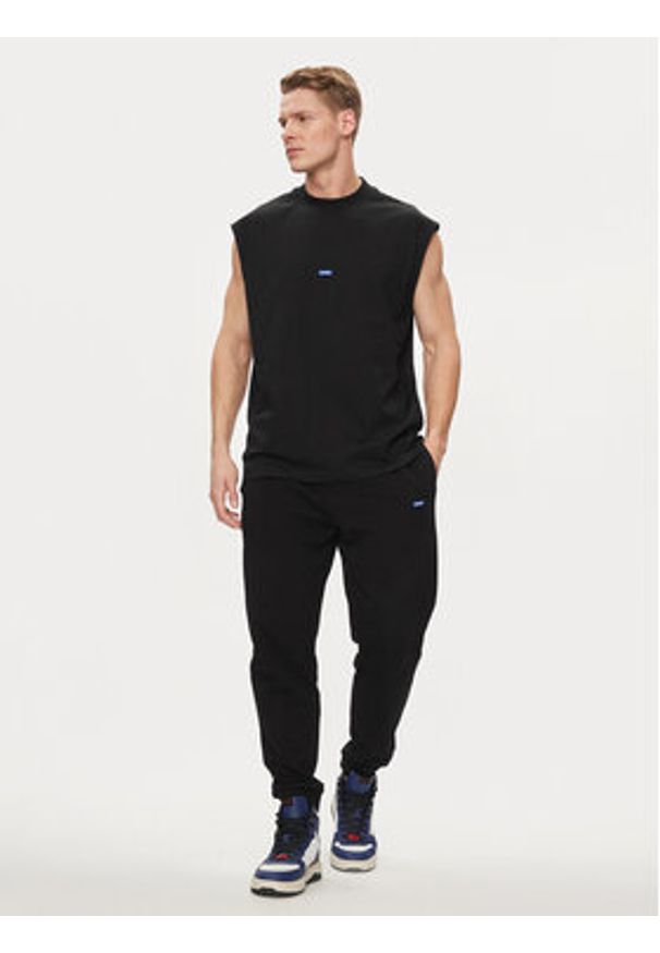 Hugo Tank top Navertz 50509773 Czarny Regular Fit. Kolor: czarny. Materiał: bawełna