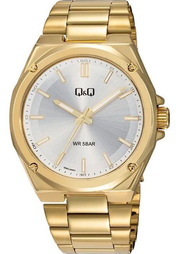 Zegarek Q&Q Q05C-004P męski wodoszczelny srebrna tarcza .. Kolor: srebrny