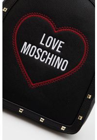 Love Moschino plecak damski kolor czarny mały gładki. Kolor: czarny. Wzór: gładki #4