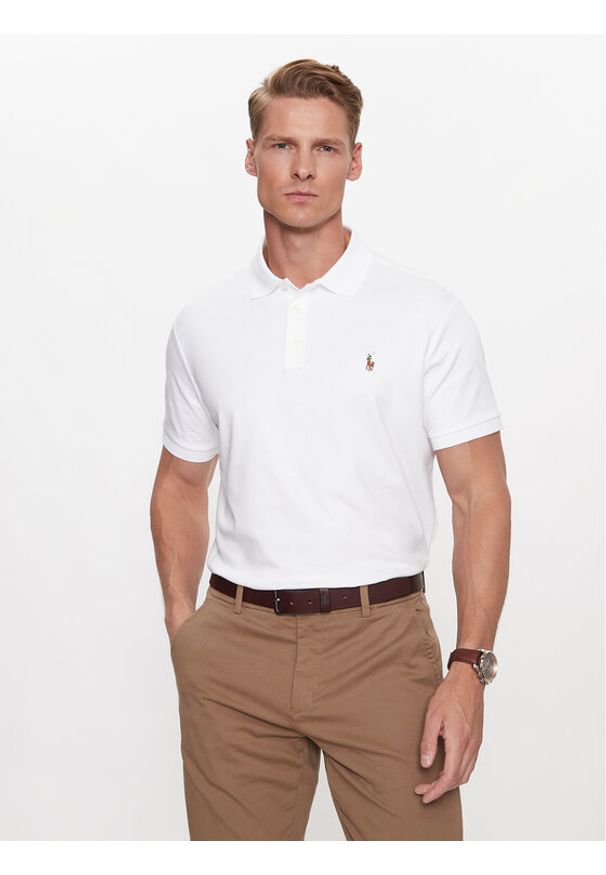 Polo Ralph Lauren Polo 710713130003 Biały Custom Slim Fit. Typ kołnierza: polo. Kolor: biały. Materiał: bawełna