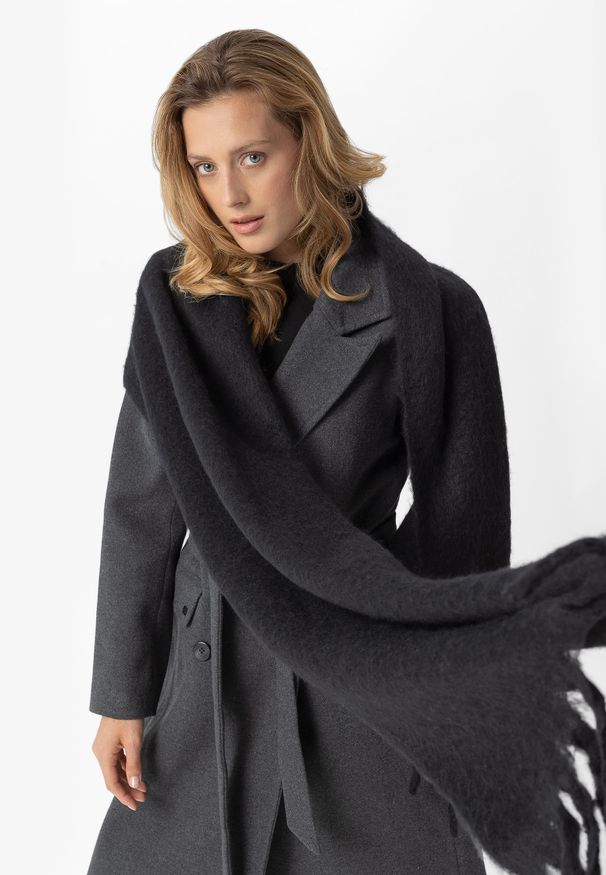 Volcano - Długi, ciepły szal H-LASSI. Okazja: na co dzień. Materiał: wełna, dzianina. Sezon: zima. Styl: casual