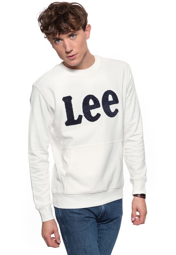 Lee - BLUZA LEE BOUCLE CREW SWS OFF WHITE L81OSOMK. Kolor: biały