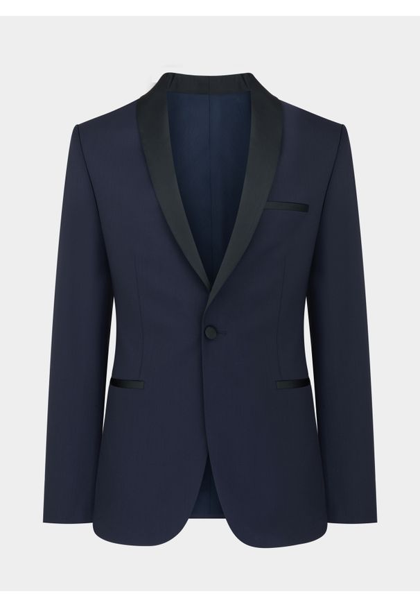 Pako Lorente - PAKO LORENTE – Marynarka smokingowa P000B-3S-002-G-S. Okazja: na wesele, na ślub cywilny. Materiał: wełna