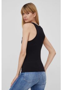 Calvin Klein Jeans top bawełniany J20J218253.PPYY kolor czarny. Kolor: czarny. Materiał: bawełna. Wzór: aplikacja #2