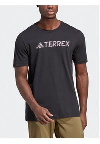 Adidas - adidas T-Shirt Terrex Classic Logo T-Shirt HZ1399 Czarny Regular Fit. Kolor: czarny. Materiał: bawełna #4