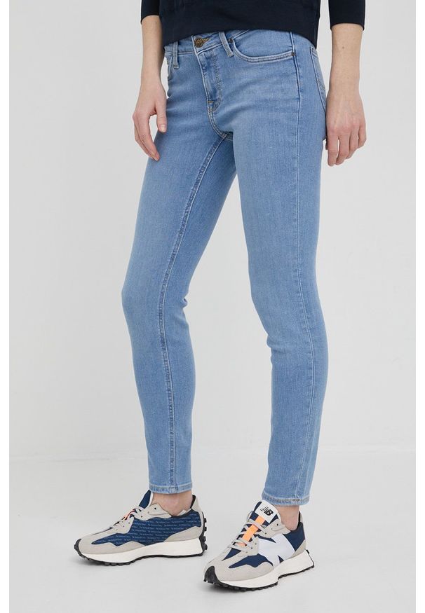 Lee jeansy SCARLETT MID CHARLY damskie high waist. Stan: podwyższony. Kolor: niebieski