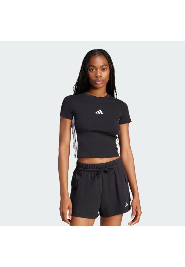 Adidas - Koszulka Essentials 3-Stripes Slim Baby. Kolor: biały, wielokolorowy, czarny