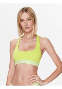 Calvin Klein Underwear Biustonosz top Unlined 000QF7281E Zielony. Kolor: zielony. Materiał: lyocell, bawełna