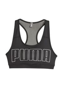 Puma - Stanik fitness PUMA Mid Impact 4Keeps Graphic PM. Kolor: czarny. Sport: fitness