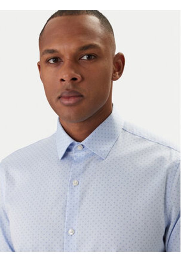 Calvin Klein Koszula LV019EU128 Błękitny Slim Fit. Kolor: niebieski. Materiał: bawełna
