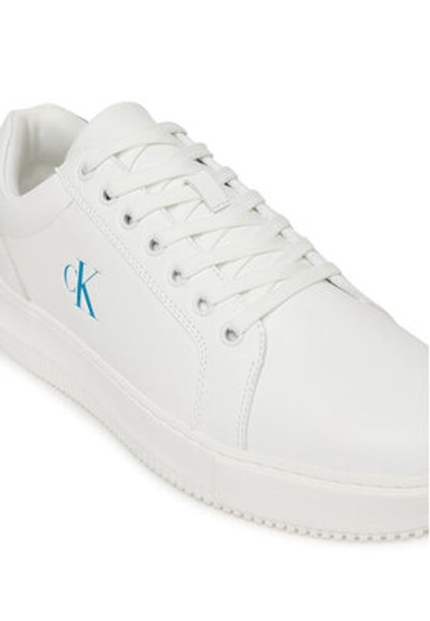 Calvin Klein Jeans Sneakersy Chunky Cupsole Ru Patch Lth YM0YM01296 Biały. Kolor: biały. Materiał: skóra