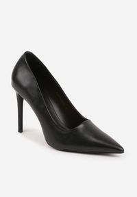 Born2be - Czarne Klasyczne Szpilki VICES w Minimalistycznym Stylu Praselea. Okazja: do pracy, na co dzień. Kolor: czarny. Materiał: jeans. Obcas: na szpilce. Styl: klasyczny #7