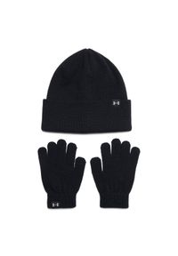 Komplet czapka zimowa i rękawiczki dziewczęce Under Armour G Beanie/Glove Combo - czarne. Kolor: czarny. Materiał: akryl, dzianina. Sezon: zima #1