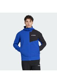 Adidas - Kurtka Terrex Multi Softshell. Kolor: niebieski, wielokolorowy, czarny. Materiał: softshell. Sport: turystyka piesza #1