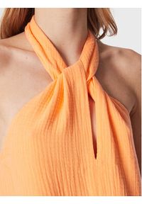 Seafolly Sukienka letnia Halter 54864-DR Pomarańczowy Regular Fit. Typ kołnierza: dekolt halter. Kolor: pomarańczowy. Materiał: bawełna. Sezon: lato #3