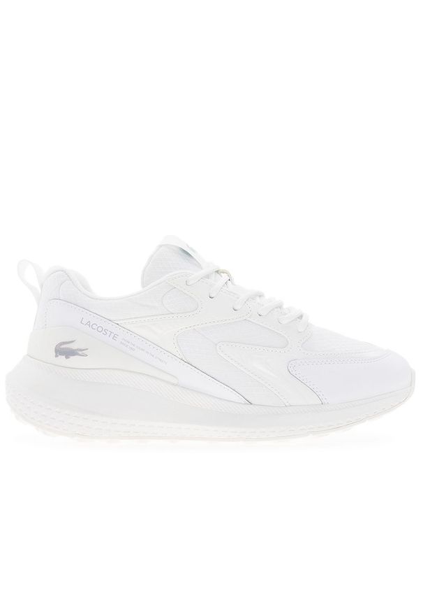 Buty męskie Lacoste L003 EVO 748SMA0053-21G - białe. Kolor: biały. Materiał: guma, poliester, syntetyk, nylon, zamsz, materiał, skóra, tkanina. Szerokość cholewki: normalna