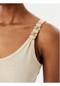 Morgan Top 251-DIDOA Beżowy Slim Fit. Kolor: beżowy. Materiał: wiskoza #5